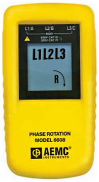 AEMC 6608 Phase Rotation Meter | Phase Rotation Testers | AEMC-Electrical Testers |  Supplier Saudi Arabia
