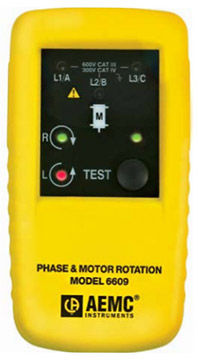 AEMC 6609 Phase & Motor Rotation Meter | Phase Rotation Testers | AEMC-Electrical Testers |  Supplier Saudi Arabia