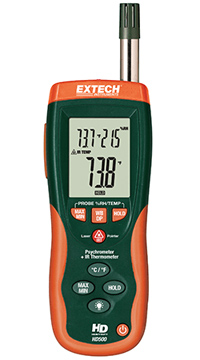 Extech HD500 Psychrometer with IR Thermometer | Humidity Meters / Hygrometers | Extech-Humidity Meters / Hygrometers |  Supplier Saudi Arabia